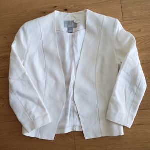 H&M Women Linen white blazer, size US6